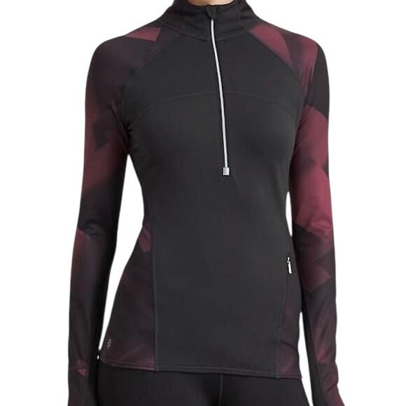 Athleta small 1/4 zip active run geometric jacket top TLS1 2180 - Picture 1 of 12